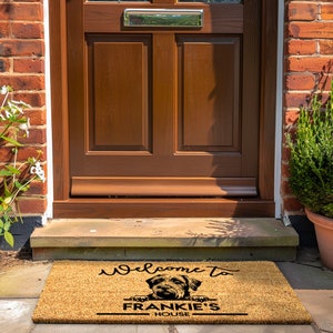 Best Seller Personalized Dog Gift Welcome Mat - Welcome To Our House Dog Door Mat - Custom Dog Breed Gift - Custom Dog Rug - Dog Welcome Mat