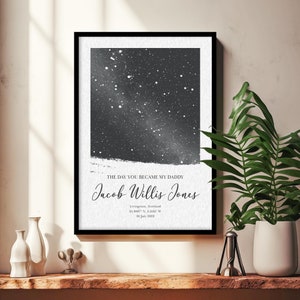 Digital Star Map Print, New Dad Gift, Baby Shower Gift, Couple Gift, Gifts For Him, Special Date Poster, Personalized Night Sky Map Print