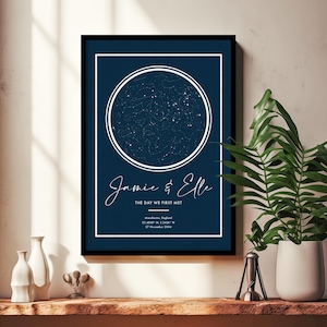 Regalo per la mamma, Stampa mappa stellare, Regalo di nozze, Stampa del cielo notturno, Regalo di nozze, Stampa costellazione, Anniversario, Personalizzato, Marina, Stampa stellare