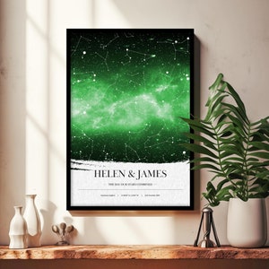 Cadeaux de fiançailles pour couple, carte du ciel pour fiançailles, impression constellation, carte du ciel nocturne, cadeaux personnalisés, cadeau de fiançailles