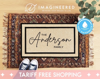 Personalised Family Name Doormat, Weatherproof Outdoor Welcome Mat