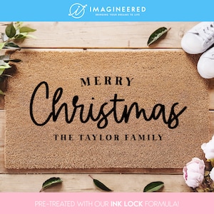 Merry Christmas Doormat - Rustic Holiday Decor - Home Decor - Holiday Rug - Holiday Doormat - Personalized Gift - Farmhouse Christmas