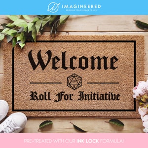 Dungeons And Dragons Doormat - Roll For Initiative - D20 Dice - Dungeons Dragons - Initiative Door Mat - Custom Doormats - Geek Gift