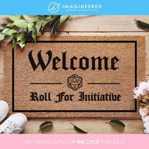 Dungeons And Dragons Doormat - Roll For Initiative - D20 Dice - Dungeons Dragons - Initiative Door Mat - Custom Doormats - Geek Gift