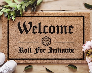Würfel-Fußmatte Für Tabletop-Fans Mit Spruch 'Würfel Auf Initiative' – 60x40cm, Rutschfest