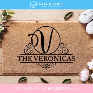 Customized Monogram Doormat - Turn Your Initial And Name Into A One-of-a-Kind Statement Home Decor Piece - Personalized Monogram Doormat