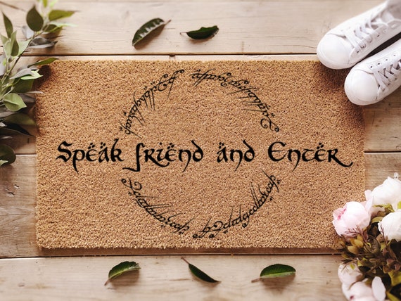 Menda City Sporten beloning Custom Lord of the Rings Doormat Speak Friend and Enter - Etsy