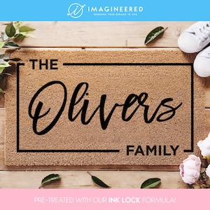 Personalisierter Teppich - Benutzerdefinierte Willkommens-Fußmatte - Einweihungsgeschenk - Familienname Fußmatte - Abschlussgeschenk - Benutzerdefinierte Fußmatte - Veranda Dekor