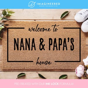 Gift Grandparent - Custom Coir Mat - Home Decor - Home Doormat - Housewarming Gift - Personalized Grandparents Welcome Doormat