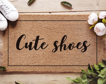 Cute Shoes Doormat  - Custom Welcome Mat - Funny Gift - Front Doormat - Custom Rug - Funny Doormat - New Home Gift - Couples Gift