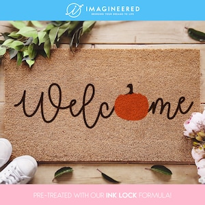 Fall Welcome Doormat - Pumpkin Doormat - Pumpkin Decor - Fall Decor - Fall Door Mat - Fall Rug - Porch Decorations - Seasonal Presents