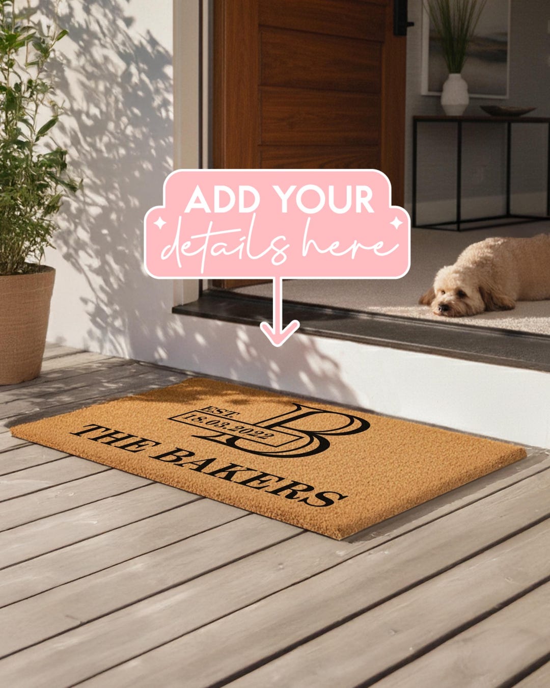 New Home Housewarming Monogram Initial Doormat - Personalized Welcome ...