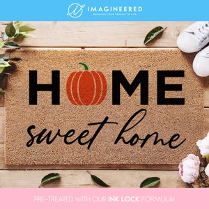Home Sweet Home Pumpkin Doormat - Porch Decor - Fall Home Decor - Hey Pumpkin Doormat - Fall Doormat - Autumn Door Mat - Porch Decorations