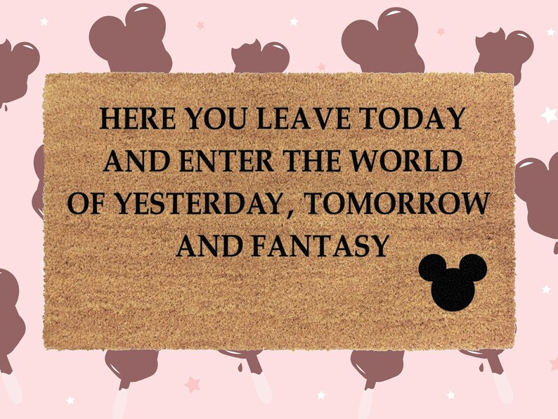 Disney Quote Doormat Coir Door Mat Disney Inspired Etsy