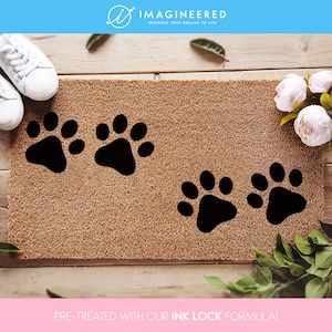 Honden pootafdruk welkomstmat - hondenliefhebber deurmat - kokosnoot kokosmat - pootafdrukken - housewarming cadeau