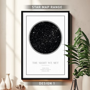 Custom Star Map Print, Night We Met Anniversary Gift, Night Sky Print, Star Map Poster, Wedding Gift, Constellation Print, Personalised Gift