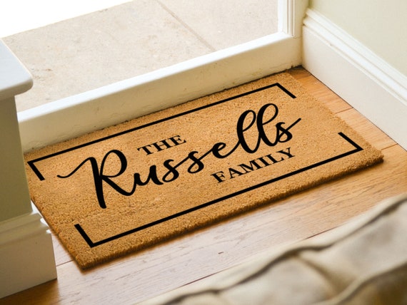 Personalized Doormat Customized Doormat Custom Family Name Personalized Gifts Housewarming gift Gift for new home New Home Decoration