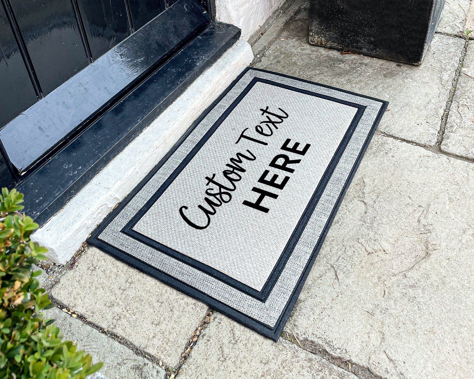 Custom Text Outdoor Door Mat Outdoor Personalized Rug Etsy UK