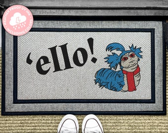 Ello Labyrinth Welcome Doormat - Worm Outdoor Mat - Come Inside And Have A Nice Cup Of Tea - Labyrinth Gifts - Outdoor Custom Washable Rug