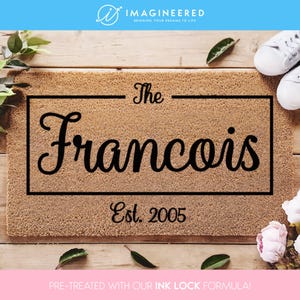 Paillasson familial - paillasson personnalisé - paillasson personnalisé - cadeau de fiançailles - paillasson - nouveau cadeau pour la maison - paillasson personnalisé avec nom de famille
