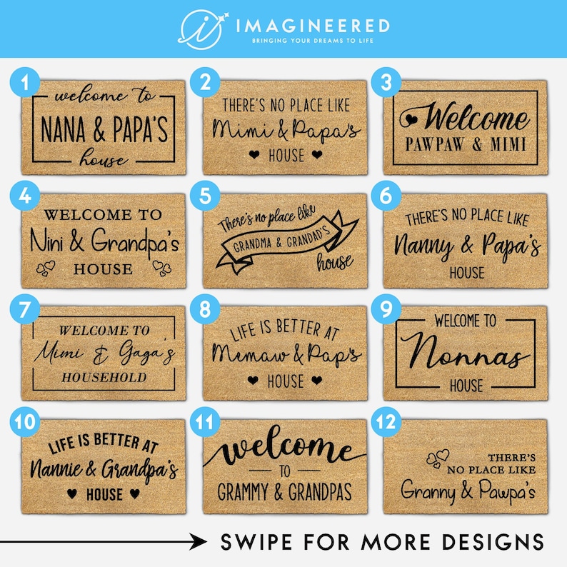 There's No Place Like Grandparents House, Grandparent Gift Mat, Nana And Papa, Grandma And Grandpa, Grandma And Grandad, Nanny And Grandad image 2