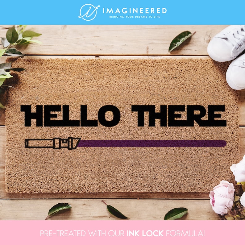 Star Wars Hello There Lightsaber Door Mat - Star Wars Lovers - Starwars Gifts - Personalized Door Mat - Disney Doormat - SW - Gifts For Him image 4