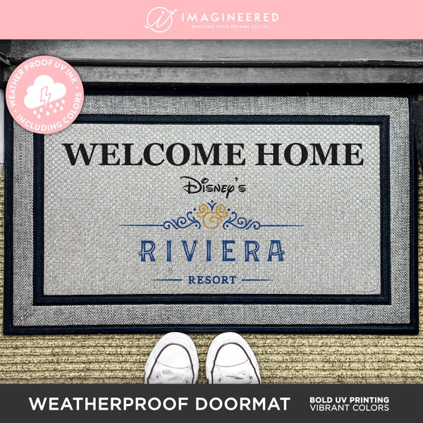 Riviera Resort Welcome Home Disney DVC Home Decor Door Mat - Disney Vacation Club Member Decor - Disney Home Gifts For Him And Her - Rug