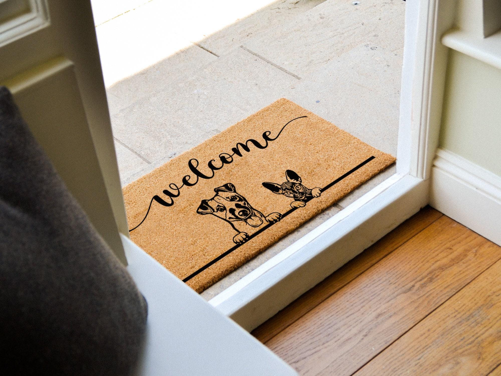 Custom Pet Welcome Mat - Personalized Dog and Cat Doormat - Dog