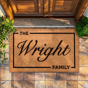 Engagement Gift - Wedding Gift For Couple - Family Name Personalized Doormat - Personalized Custom Rug - Welcome Rug - Custom Names Doormat