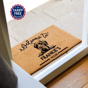 Best Seller Personalized Dog Gift Welcome Rug - Welcome To Our House Dog Doormat - Custom Dog Breed Gift - Custom Dog Mat - Dog Welcome Rug