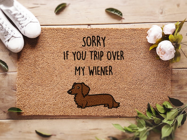 Weiner Doormat Funny Gift Dachshund Doormat Funny image 1