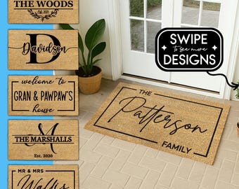 Family Name Doormat – Personalized Last Name Welcome Mat - Custom Coir Door Mat - New Home/Housewarming Gift - Custom Personalized Doormat