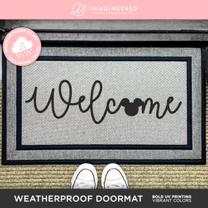 Welcome Disney Doormat - Wedding Gift - Personalized Rug - Outdoor Doormat - Disney Home Decor - Washable Custom Rug - Welcome Door Mat