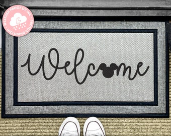 Welcome Disney Doormat - Wedding Gift - Personalized Rug - Outdoor Doormat - Disney Home Decor - Washable Custom Rug - Welcome Door Mat
