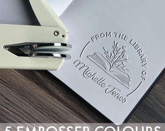 Personalized Book Embosser with Free Travel Pouch – Custom Library Stamp for Book Lovers, Fast Shipping, Ideal Reader Gift