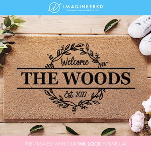 Custom Welcome Door Mat - Custom Doormat - Personalized Doormat - Established Date - Housewarming Gift - Porch Decorations