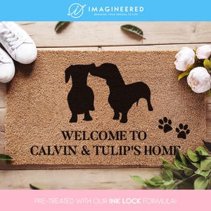 Custom Dachshund Doormat - Wiener Dog Door Mat - Personalized Welcome Mat - Funny Dog Door Mat - Weiner Dog Gifts
