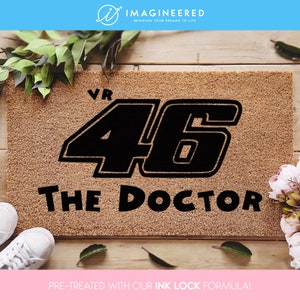The Doctor -  Valentino Rossi Doormat - Motocross Door Mat - Custom doormat - Motorbikes - New Home Gift - Housewarming Family Gift