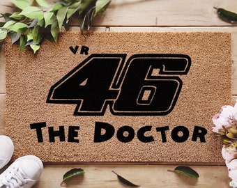 The Doctor -  Valentino Rossi Doormat - Motocross Door Mat - Custom doormat - Motorbikes - New Home Gift - Housewarming Family Gift