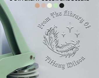 Personalized Book Embosser - Custom Name Library Stamp, Ex Libris Stamp, Book Lover Gift, Aesthetic Book Stamp, Teacher & Librarian Gift