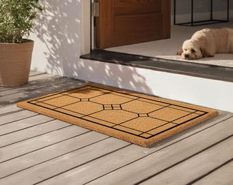 Modern Tile Coir Doormat | Minimalist Welcome Rug