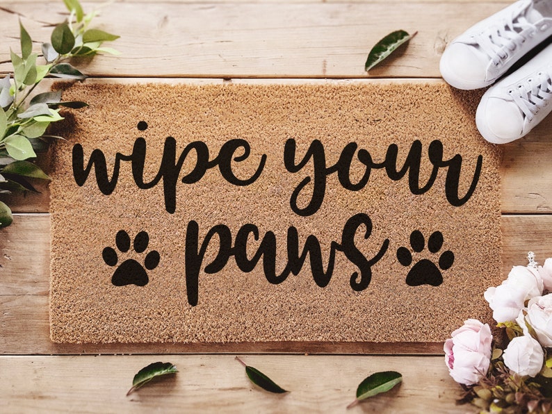 Wipe Your Paws Dog Doormat Coconut Coir Mat Etsy