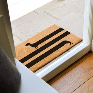 Long Dachshund Doormat Weiner Dog Doormat Custom Doormat Welcome Mat Cute Dog Breed Home Decor Funny Doormat image 2