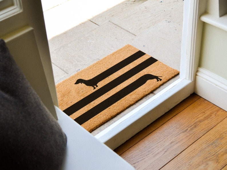 Long Dachshund Doormat Weiner Dog Doormat Custom Doormat Welcome Mat Cute Dog Breed Home Decor Funny Doormat image 2