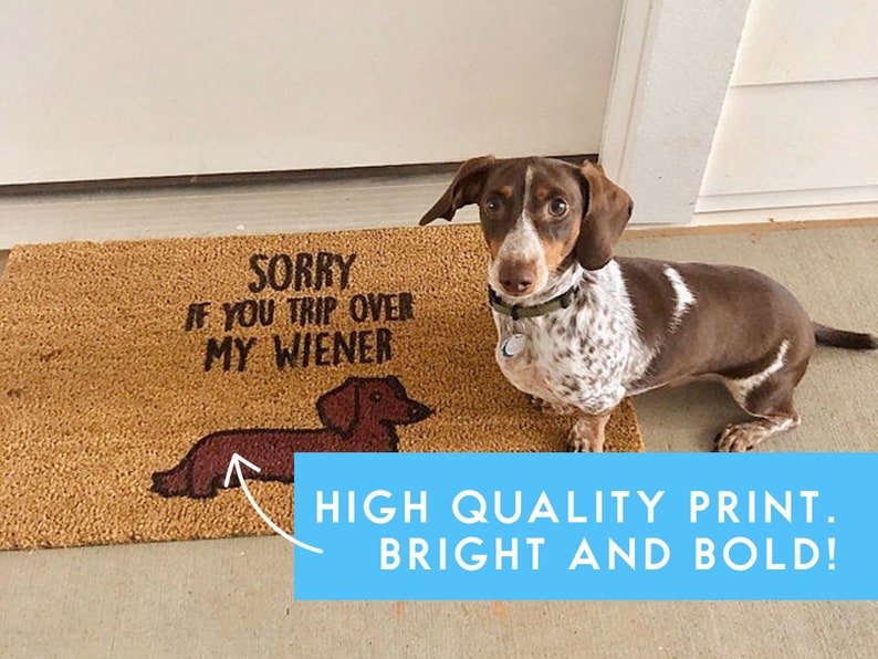 Long Dachshund Doormat Weiner Dog Doormat Custom Doormat Welcome Mat Cute Dog Breed Home Decor Funny Doormat image 3