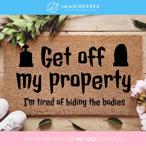 Get Off My Property - Zerbino di Halloween - Entra nello spirito di Halloween: zerbino personalizzato!
