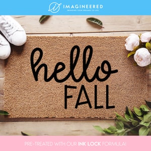 Hello Fall Doormat - Seasonal Coir Mat - Fall Decor - Autumn - Housewarming Gift - Fall Decor - Porch Decor