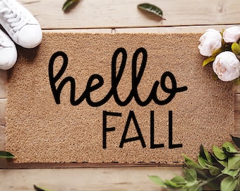 Hello Fall Doormat - Seasonal Coir Mat - Fall Decor - Autumn - Housewarming Gift - Fall Decor - Porch Decor