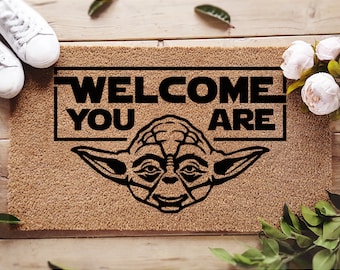 Star Wars Welcome You Are Doormat - Yoda Quote - Coir Welcome Mat - Disney And Star Wars Lovers - Fandom Gifts