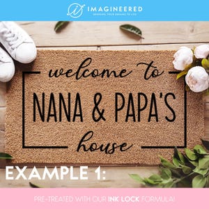 Grandparents Welcome Door Mat - Personalized Doormat - Grandparent Gifts - Custom Coir Mat - Home Decor - Nana Papa Doormat - Housewarming image 2